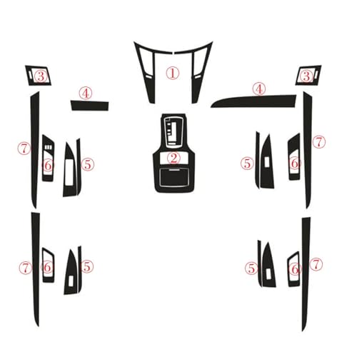 Autocollants en fiber de carbone pour Subaru Legacy Outback 2010-2014 panel central 5D noir