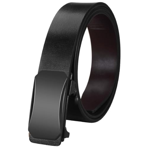 JSEIAJB Men's Leather Belt With Automatic Buckle Cowhide Belt Business Belt
