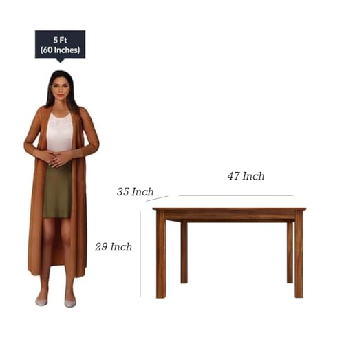 Image of DRIFTINGWOOD Izabel Dining Table 4 Seater | Four Seater Dinning Table with 4 Chairs for Home | Rosewood, Honey Finish, Self Assembly(DIY)