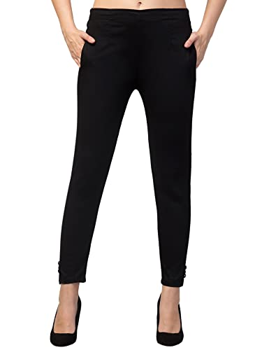 Image of Qute Women's Regular Fit Cotton Blend Casual Trousers (Pack of 1)