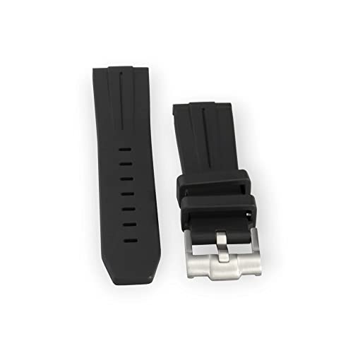 Bracelet caoutchouc MoonSwatch anti usure noir onyx rayé