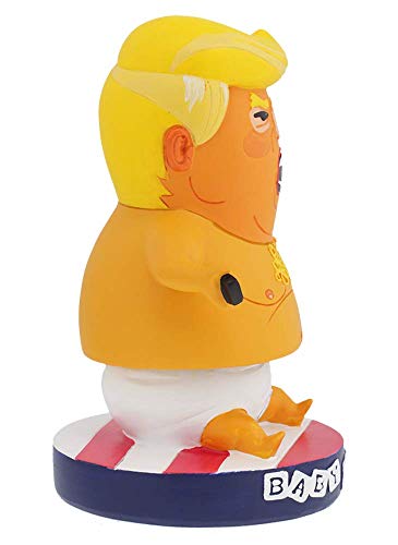 Royal Bobbles Baby Trump Blimp Bobblehips Bobblehead, Limited Edition Funny Toddler President W/ Cellphone & American Flag Base, Political Figurine #TOP3