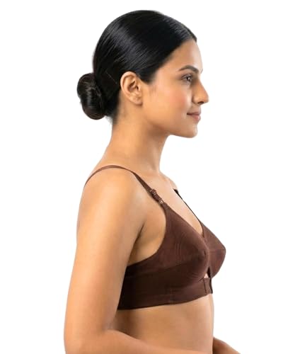 Image of Brida Sajini Women's Cotton Round Stitch Bra | Full Coverage | Single Layered | Non-Padded | Wireless | Saree Bra for Heavy Bust | Daily Use | Combo