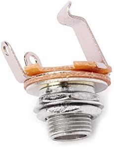 Alnicov 1/4 inch Mono Jack Socket Stratocaster Replacement Connector Female Panel Mount for Bass Electric 10Pcs