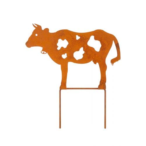 GILDE Gartenstecker Kuh rostfarben, HxB 27x24cm