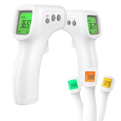 Termômetro Infravermelho 3 em 1 Sem Contato Digital Certificado FDA com Sensor de Alta Precisão para Testa Corpo Alimentos e Líquidos Alarme de Febre e Visor LCD