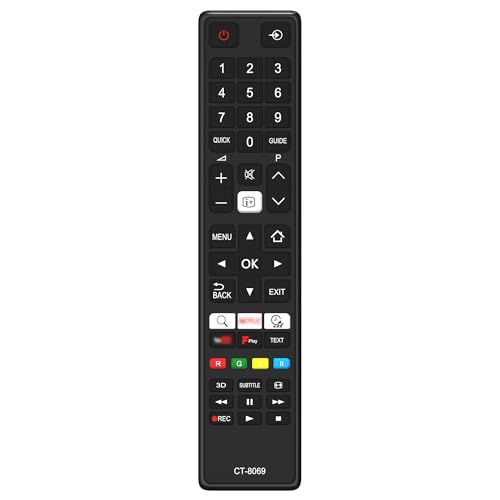 New Replacement Toshiba Remote Control CT-8069 For Toshiba TV Remote Control LCD LED SMART TV - 32D3653DB 32D3753DB 32L3753DB 32W3753DB 32W3753DG 40L3441 40L3443 40L3448 - NO SETUP REQUIRED