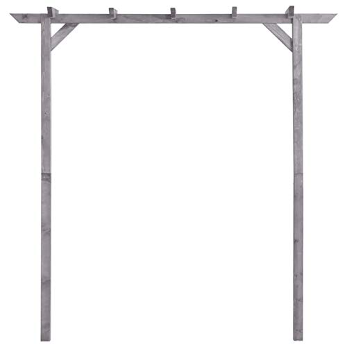 Tidyard Garten Pergola Rosenbogen Holz Pergola Rankhilfe Rankgitter Holzbogen Grau 200x40x205 cm Imprägniertes Kiefernholz