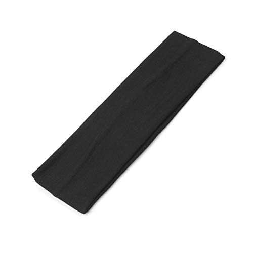 JUSTFOX - Sporthaarband Stirnband Haargummi Haarband für Sport Yoga Fitness Schweißband Schwarz Cover