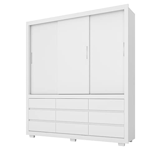 Guarda Roupa Casal Demóbile Detroit 3 Portas 9 Gavetas Branco