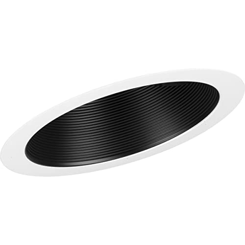 Progress Lighting P806008-031 6" Recessed Sloped Ceiling Step Baffle Trim Black 6" Housing (P605A Series) by Progress Lighting - Used condition - US$11.32
