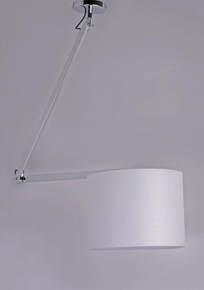 Maxim Lighting Hotel 36" 1-Light Pendant Light | Polished Chrome Finish | Wafer Linen Shade | Transitional Pendant Light | Ideal for Kitchen Islands & Dining Rooms | 60136WAPC