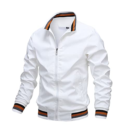 Veste sport homme blanc XXL légère contre la fraîcheur de mi-saison