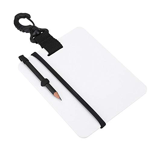 Shumo Ardoise D'écriture de Plongée sous-Marine Planche de Vitesse Tableau D'écriture pour la Plongée avec Clip Pivotant et Crayon pour Les Sports Nautiques Plongée Natation