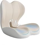 HoldOneLight Cojín y Respaldo Ergonómico con Acolchado Suave, Apoyo Lateral Estable, Ideal para Silla de Oficina, Vehículo y Uso Diario (Beige)