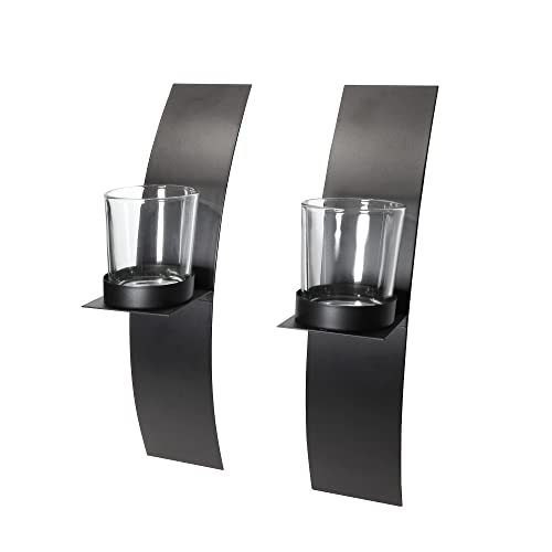 Westville Wall Candle Sconces Set Of 2 - Decorative Metal Candle Sconces Wall Decor Set Of 2 - Wall Candle Holder - Candle Sconce For Living Room, Bathroom, Dining Room #TOP29