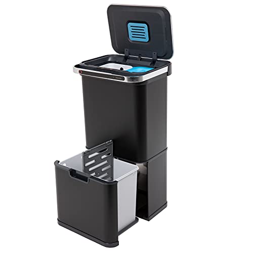 SVITA Sensor-Mülleimer 60L Aktivkohle- und Selbstreinigungs-Funktion Schwarz