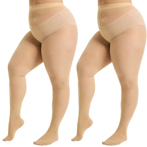 Medias de control para mujer WiliW 40 denier moldeadoras con puntera reforzada pack de 2