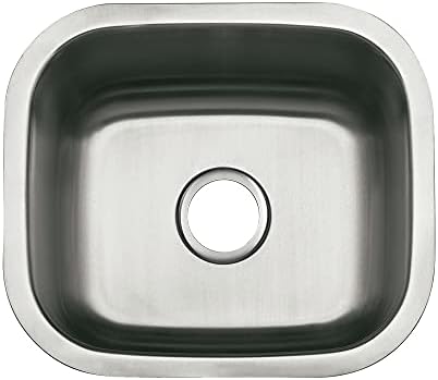 Kingston Brass Gourmetier GKUS16168 Undermount Single Bowl Bar Sink 16x16x8 (LxWxD) Brushed Stainless Steel