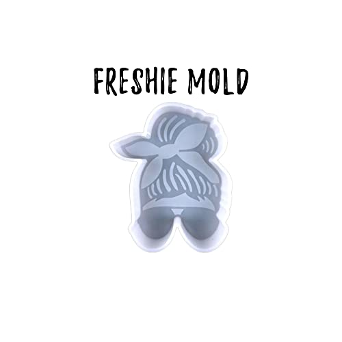 Lady with Bun Silicone Mold | Size 4" Wide x 6" Long x 1" Deep | Mom Life | Messy Bun and Sunglasses Design for Freshie, Soap, Resin, Candle2