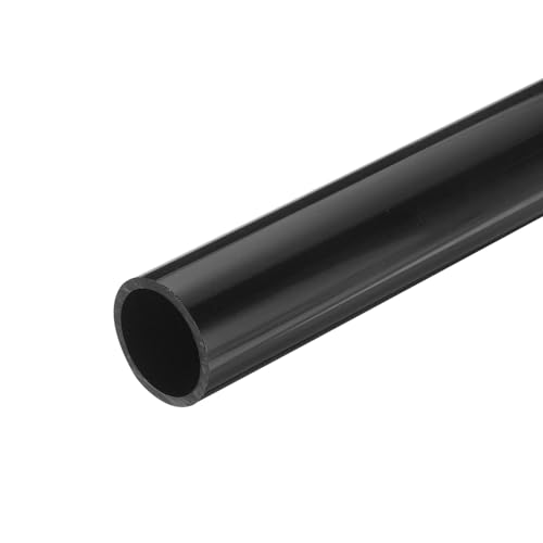 QUARKZMAN Tubo Redondo Rígido de PVC 27.2mm ID 32mm OD 20cm/8' de Longitud Negro de Alto Impacto para Tuberías de Agua, Manualidades, Funda de Cable