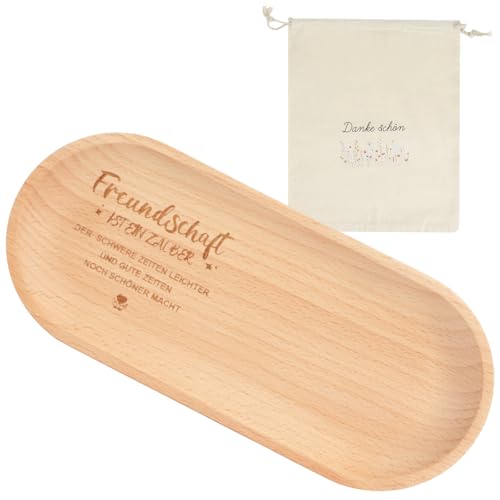 KWJEIULSOQ Geschenk für Beste Freundin, Holztablett mit Gravur, Geburtstagsgeschenk Weihnachts- und Jubiläumsgeschenke für Beste Freundin（Mit Geschenkverpackungsbeutel）