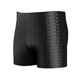 ZERAOKE Men's Boxer Briefs Swim Trunks Triathlon Athletic Training Surfing Swimsuit,Men Square Leg Swim Shorts-Black Short-M