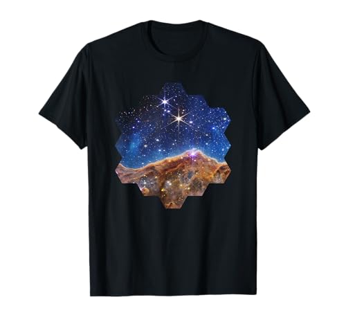 JWST Carina Nebula hexagonal shape of James Webb mirror T-Shirt