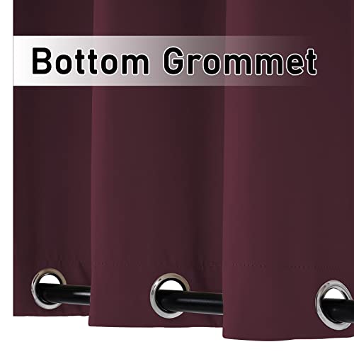 Rideau d'extérieur imperméable rouge isolant à double œillet