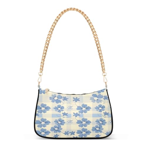 Image of Shoulder Bags for Women Flower Floral Hobo Tote Handbag Small Clutch Purse with Zipper Closure