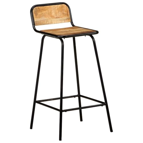 Genérico Taburetes de Cocina 2 Unidades Madera Maciza de Mango,Mobiliario,Sillas,Taburetes de Cocina,321953