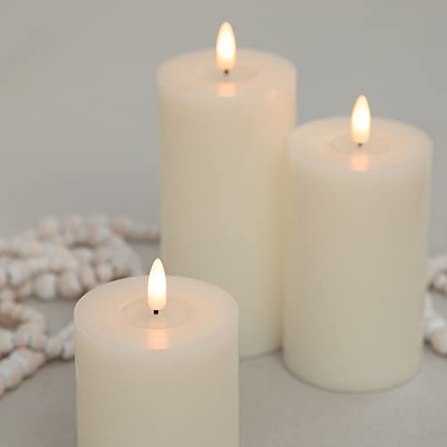 Angelloong PK3X456-I Flickering Flameless Candles With Remote, Real Wax Battery Operated Candles With Timer, Fake Led Pillar Candles For Wedding Holiday Farmhouse Home Decor thumb #1