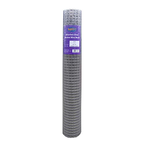 Limited Stock MTB SS304 Stainless Steel Welded Wire Mesh 48 inches x 25 feet- 1inch x 1inch Mesh 16GA(1.6mm)
