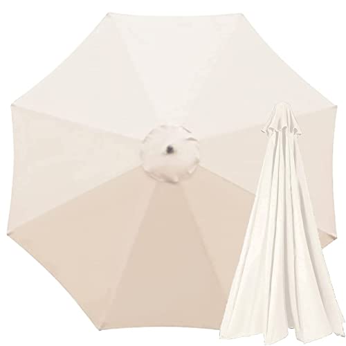 Repuesto de tela para parasol exterior negro de 3 metros y 8 varillas