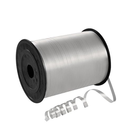 457m Ruban Argenté 5mm Largeur,Ruban Bouclé pour Ballon Anneau Bouquets Couture Nœuds...