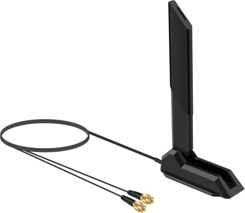 External Tri-Band 802.11BE Performance WiFi 7 Antenna with RP-SMA Male Connector for WiFi 7 PC Desktop Computer Extendable Router ASUS ROG Gaming Motherboard, Slinkdsco