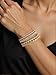 KOSMOS-LI 4PCS Gold Plate Bracelets for Women Rhinestone Cuban Chain Bracelet Layered Link Bracelet Set Fashion Jewelry (N