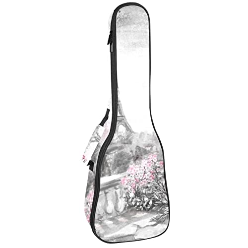 Sac ukulélé concert et ténor à motif Tour Eiffel pour musiciens nomades