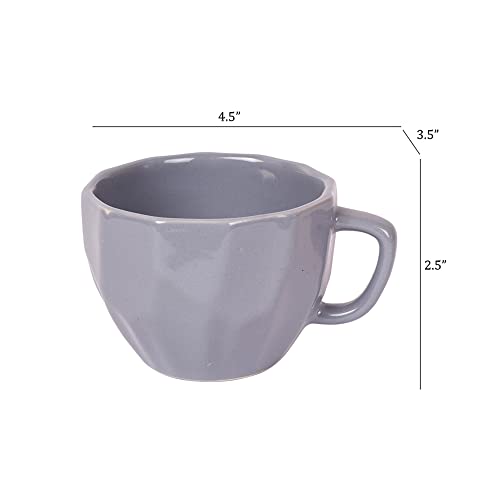 Image of AAKRITI ART CREATIONS Smokey Dent Tea Cups Set of 6 | Ceramic Cup Set | Multipurpose Utility Cups | Modern Art Ceramic Cups, Kitchen Essentials | Glossy Finish, Multicolor Tea Cup Set