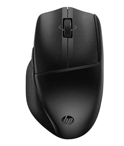 HP 480 Komfort-Maus, Bluetooth 5.3-Verbindung, optischer Sensor mit 4000 DPI, 6 programmierbare Tasten, Neigungsrad, Akkulaufzeit bis zu 10 Monate, Windows 10, 11 und MacOS, Schwarz