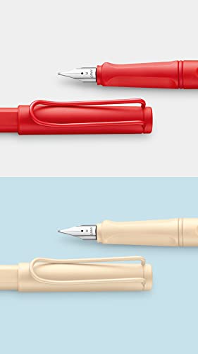 Image of Lamy Safari Cream Fountain Pen with Polished Steel Nib in Line Width M