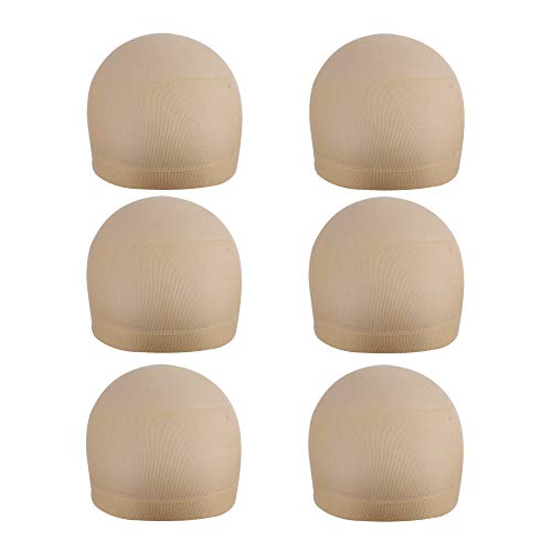 6 Stück Haarnetz Nylon Wig Caps Perückenkappe Set Elastische Atmungsaktive Haarnetz für Perücken (Beige) Cover