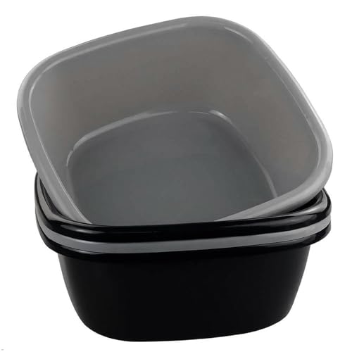Vababa 12 Quart Plastic Wash Basin, Dishpan for Kitchen Sink, Pack for 4