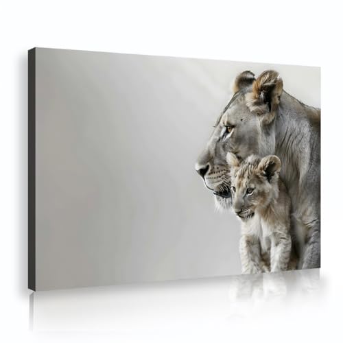 Peinture lion de qualité YUNART toile encadrée noir et blanc