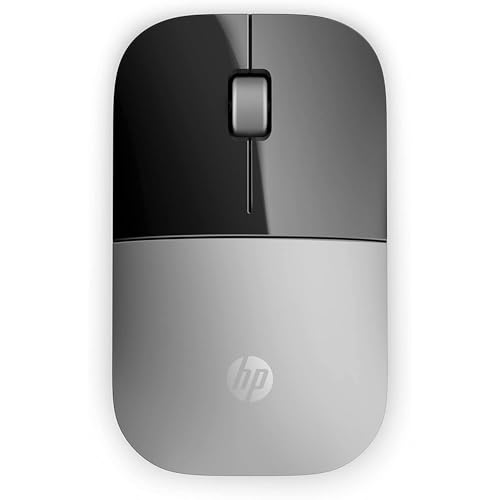 HP Z3700 Mouse Wireless, Sensore Preciso, Tecnologia LED Blue, 1200 DPI, 3 Pulsanti, Rotella Scorrimento, Ricevitore USB Wireless 2.4 GHz Incluso, Design Pratico e Confortevole, Argento