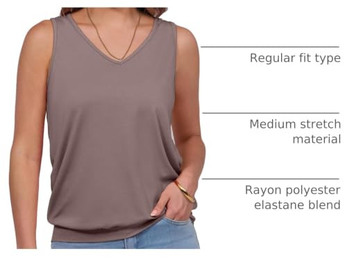 Image of ANRABESS Women Tank Tops Summer V Neck Sleeveless Casual Loose Fit Cute Cami Basic T Shirts Solid Tees 2026 Trendy Outfits