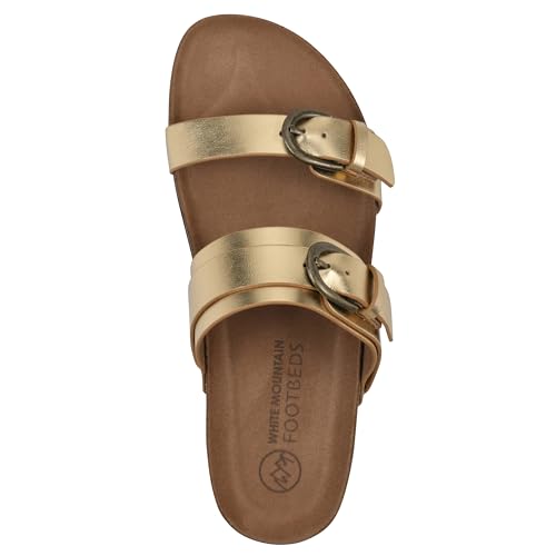 Image of WHITE MOUNTAIN Women's Hardball Double-Buckle Signature Comfort-Molded Footbed Sandal
