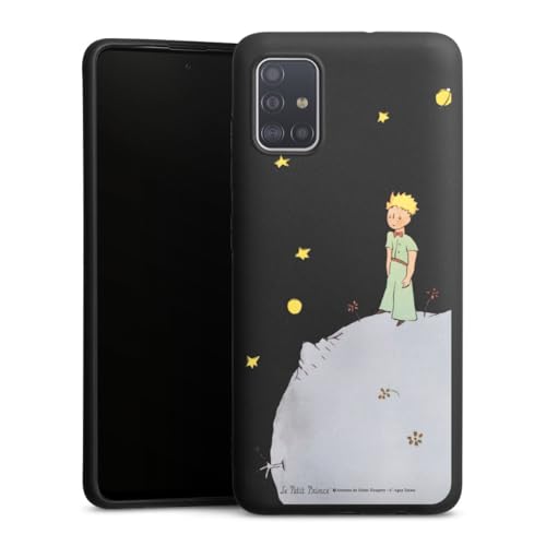 Cover premium compatibile con Samsung Galaxy A51 custodia del telefono cellulare cover Il piccolo principe Prodotto ufficiale su licenza Pianeta silicone nero