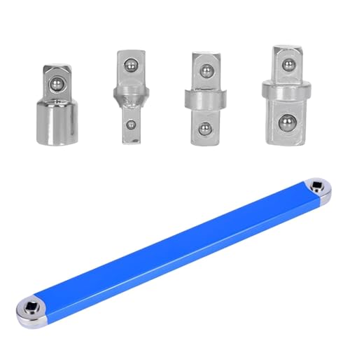 lcyen 15.4 Inch Multifunctional Offset Extension Wrench Set, Wrench Extender with 1/4", 3/8", 1/2" Square Drive Adapters, Offset Spanner Tool