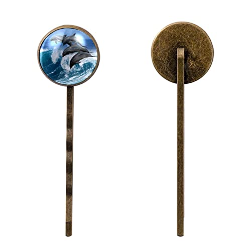 Épingles à cheveux dauphins en métal ciselé pour coiffure chic - 2
